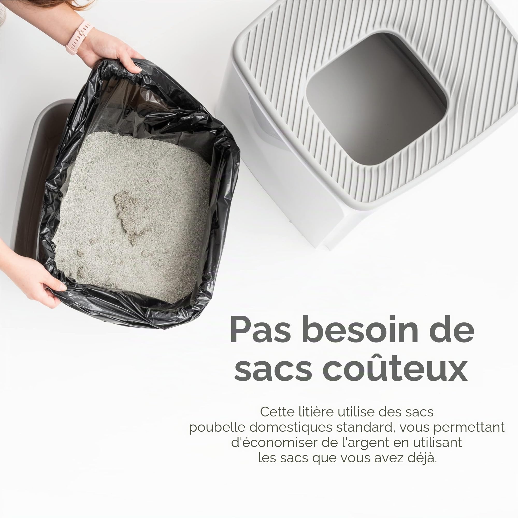 Iris Ohyama, Maison de Toilette Chat avec Pelle, Bac à Litière Fermé, Blanc, Bac a Litiere avec Couvercle, Amovible, Anti-Projection, Nettoyage Facile, pour Chat, Chaton, Lapin, sans BPA - PRCL-SQ