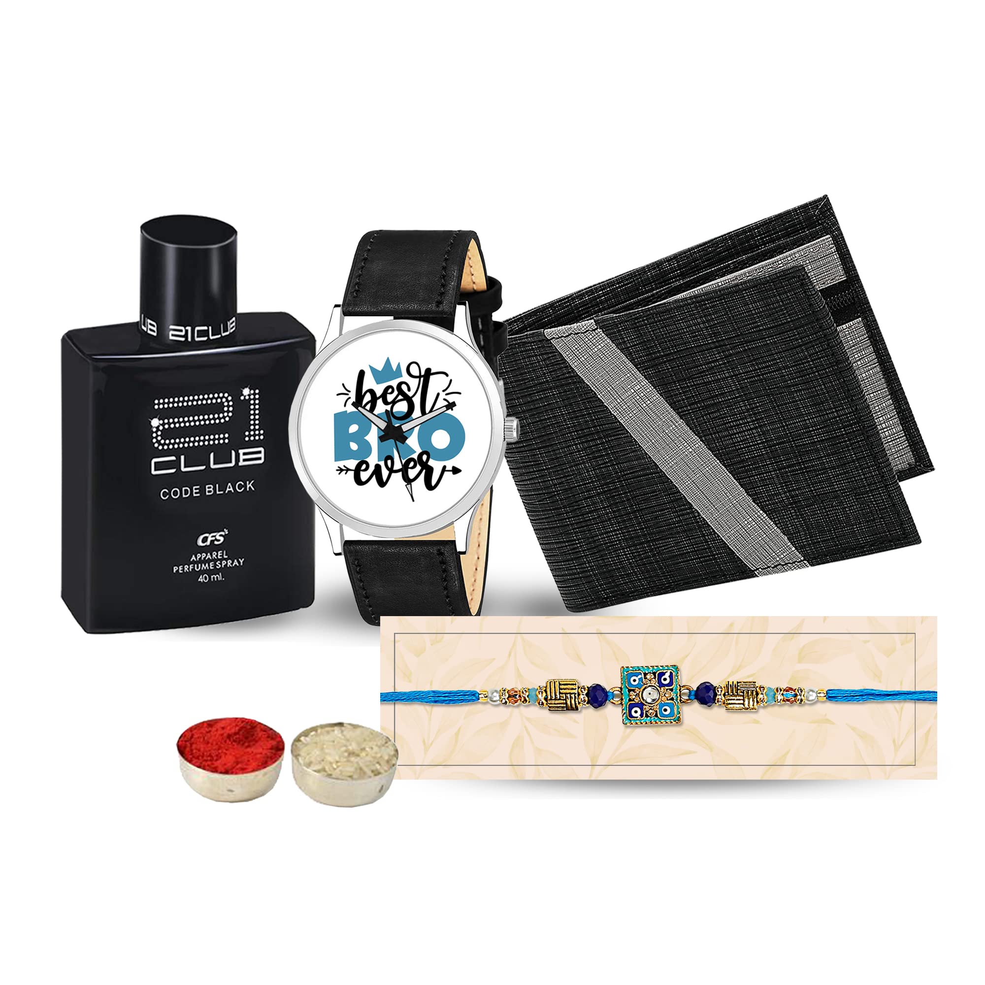 Relish Analogue Best Bro White Dial Mens Watch & Black Perfume, Wallet, Rakhi, | Rakhi Combo for Brother | Gift Combo Set for Bhaiya (B0C5MHDLSY) Amazon Price History, Amazon Price Tracker