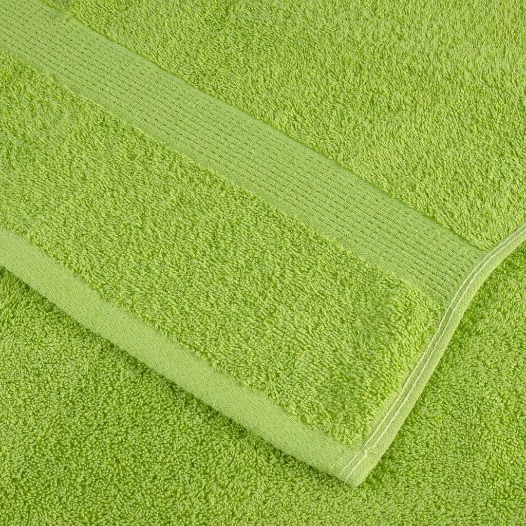 SOLUND Toallas de mano de primera calidad, 10 unidades, color verde manzana, 100 x 200 cm, 600 g/m², toallas de rizo de algodón absorbentes, con lazo para colgar, para baño, playa y bienestar