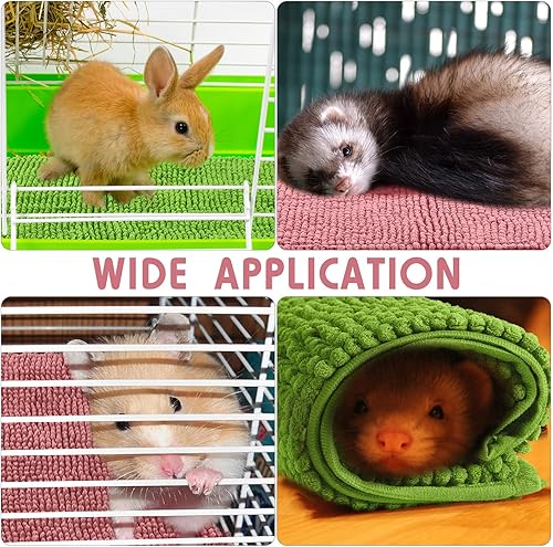 Vista 31 de Amylove 4 piezas de forro de jaula de conejillo de indias, ropa de cama de conejillo de indias, almohadillas de forro polar lavables reutilizables