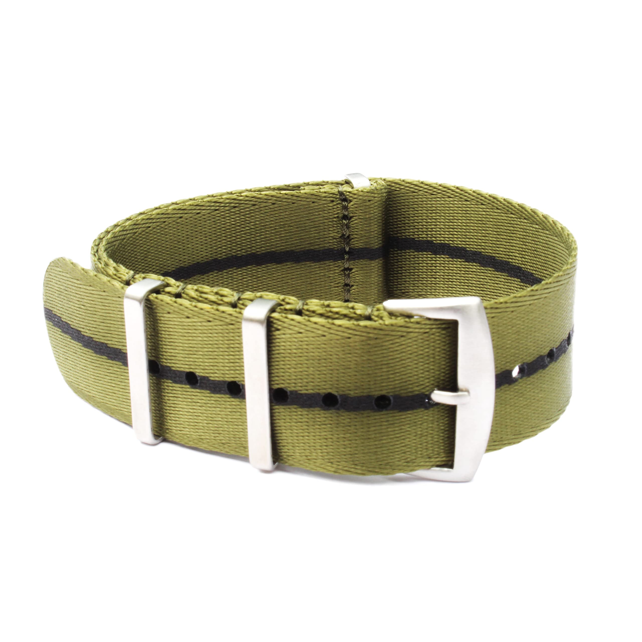 WAMD Seat Belt NATO Watch Strap (Green with Black Center Line Smooth) (22mm) (B0B53L84P1) Amazon Price History, Amazon Price Tracker