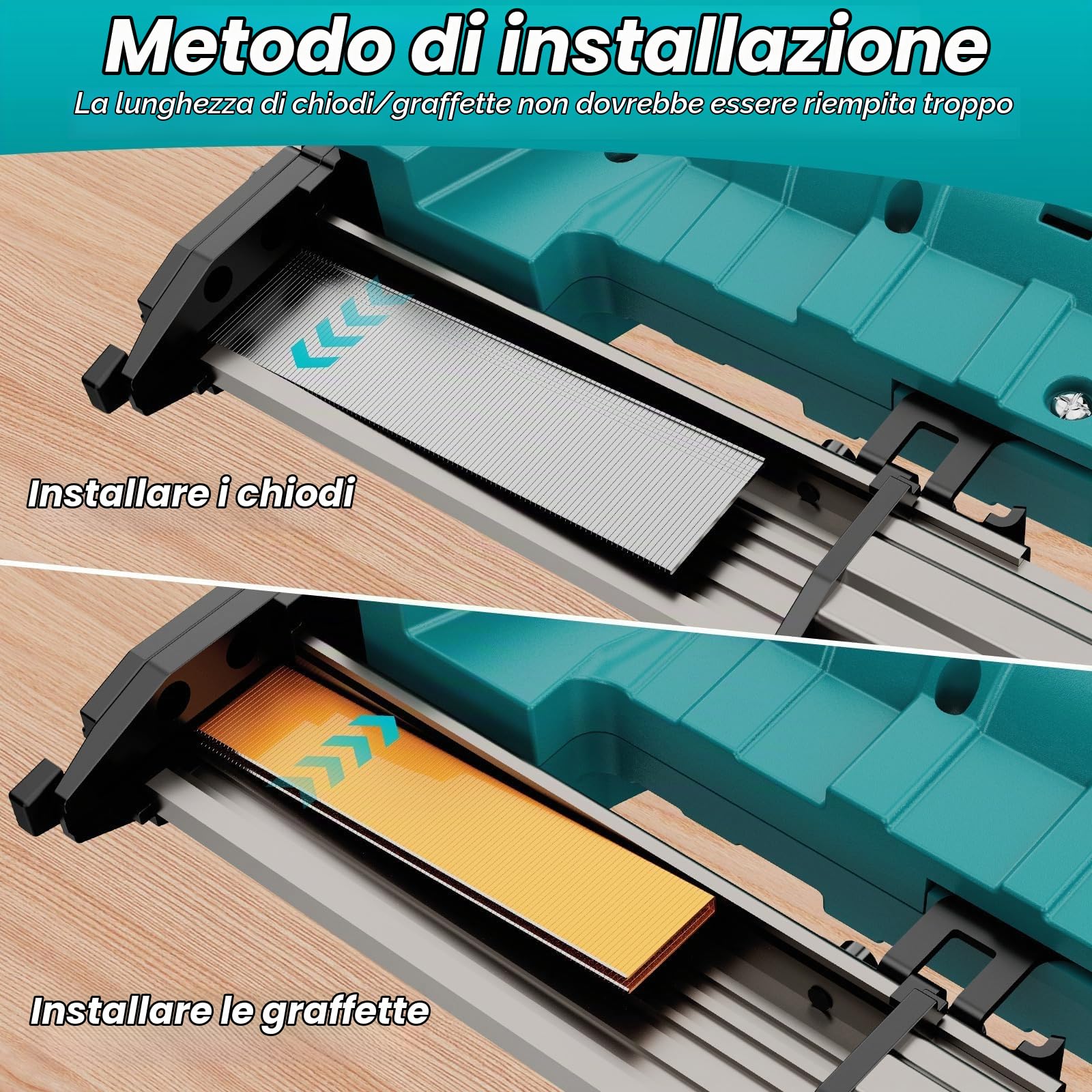 Yofuly Sparachiodi a Batteria Compatibile con Makita 18V 21V Batteria, 1 x4000mAh Batteria e Caricabatteria 3000 chiodi Pistola Graffatrice Elettrica per Legno DIY Tappezzeria Falegnameria