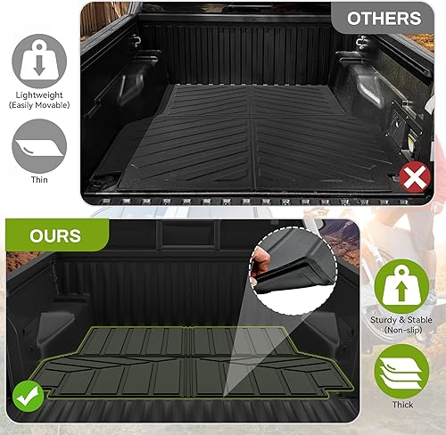 Miniatura 6 de AUTOSAVER88 Tapete TPE para caja de camioneta Toyota Tacoma 2005-2023 con cama corta de 5 pies de 4 puertas, accesorios de Tacoma, tapete resistente