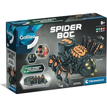 Clementoni Galileo Robotic Spider Bot - Toy Robot Spider for Children from 8 Years - Includes Own Assembly for Patience & Logical Thinking - 59478