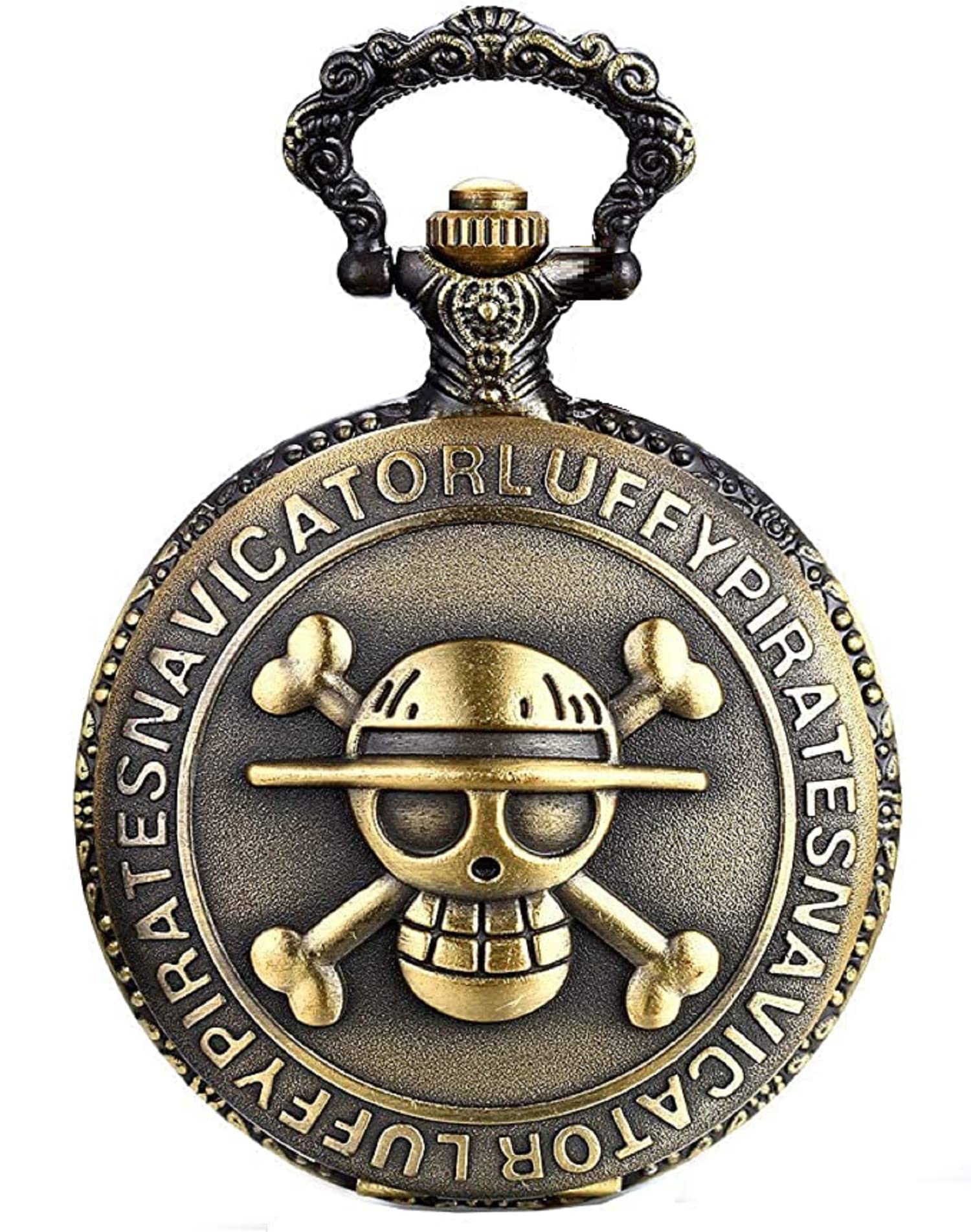 AUGEN Premium Pocket Watch Metal Keychain OnePiece-3 Retro Vintage for Gifting With Key Ring Anti-Rust (Pack Of 1)-image-10