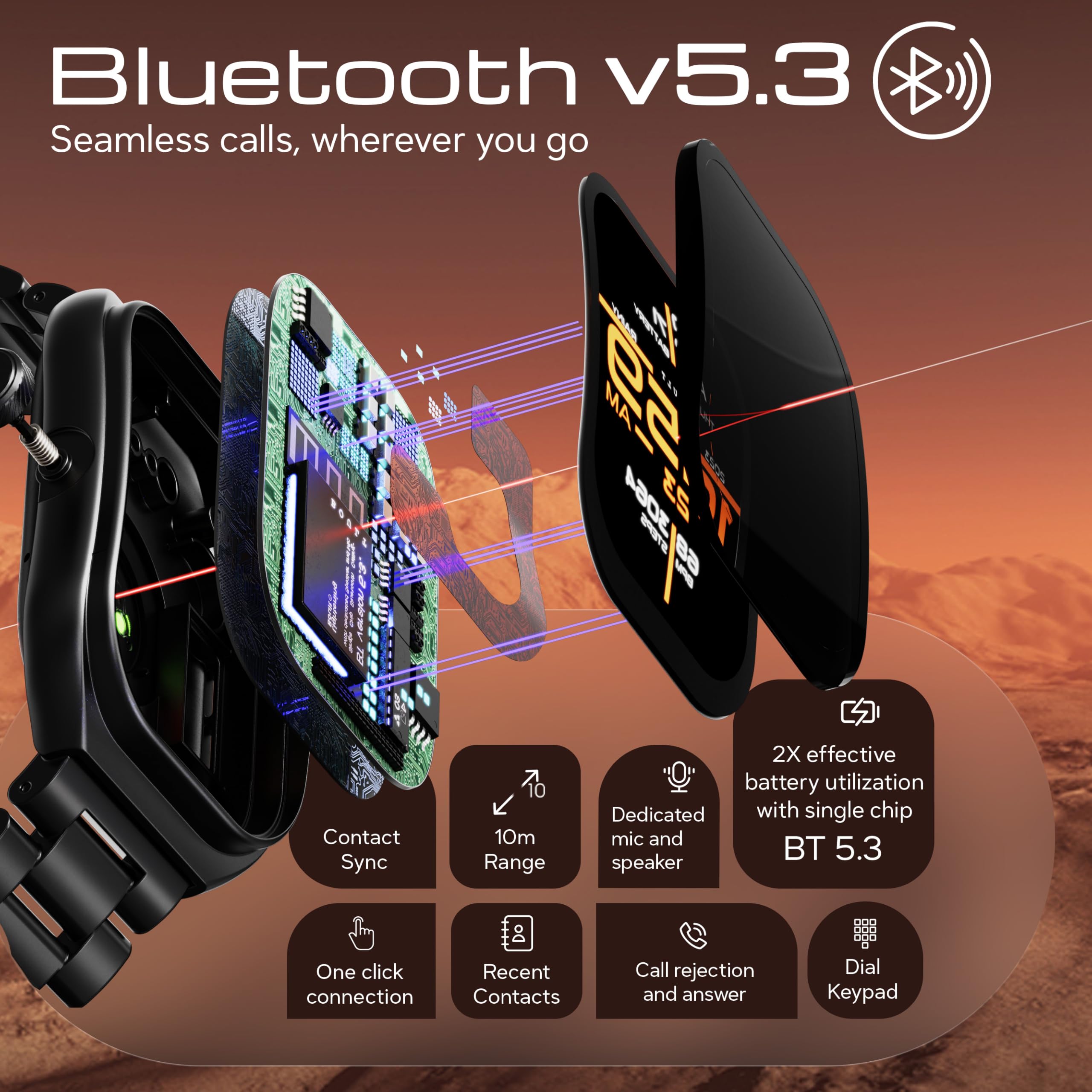 Boult Nowo wprowadzony na rynek smartwatch Trail Pro 2.01'' 3D zakrzywiony wyświetlacz AMOLED, połączenie BT 5.3, jasność 600 nitów, IP68, ponad 250 tarcz zegarków, 123 tryby sportowe, asystent