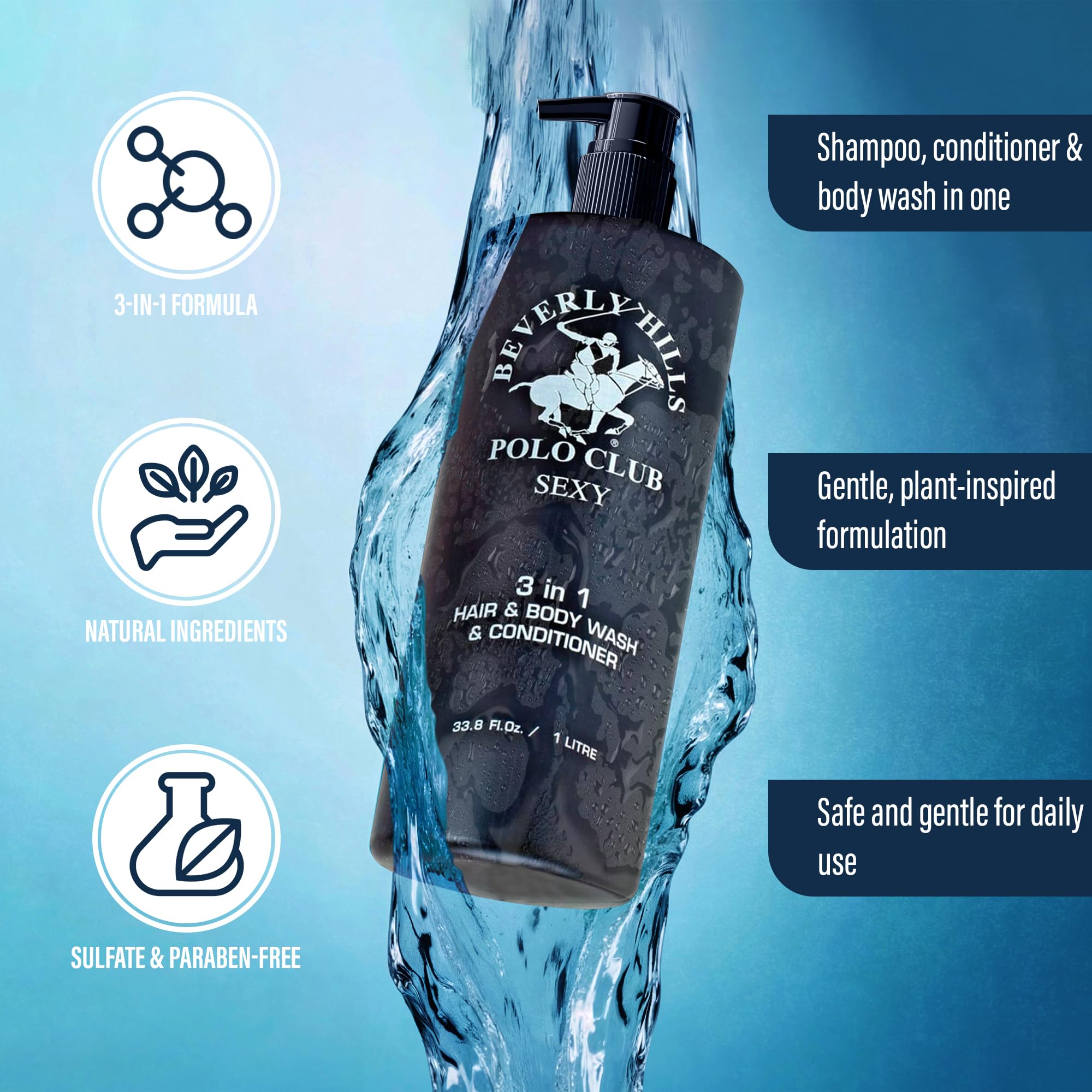 Amazon.com: Beverly Hills Polo Club Men's 3-in-1 Shampoo