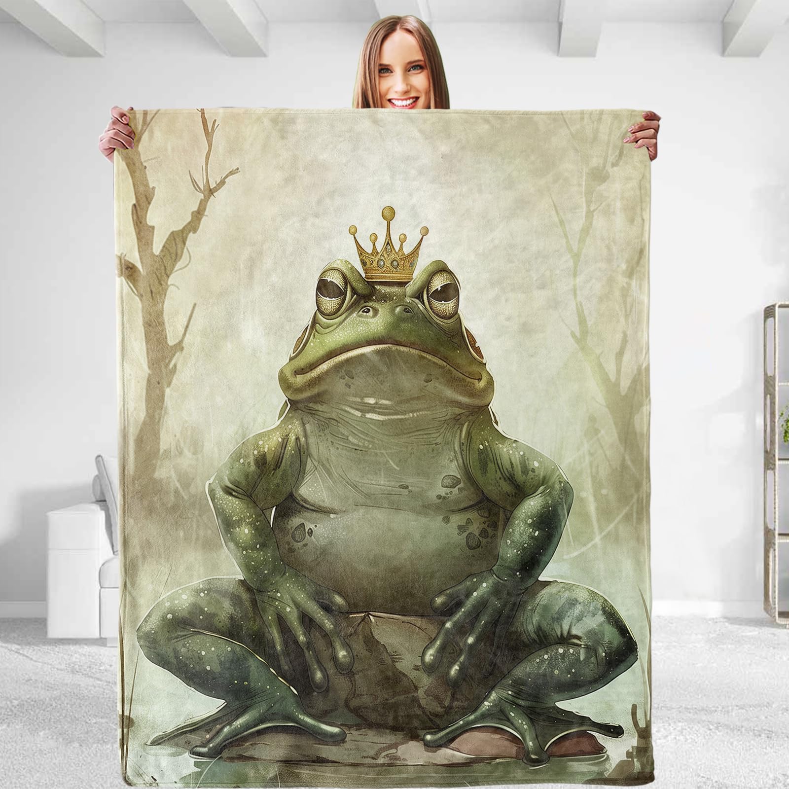 dhakalrlde for Frog Blanket - Ultra Soft Plush Flannel Throw Blanket, Lightweight&Warm, Fuzzy for Couch, Bedroom, Travel, Outdoor, Cozy & Comfy for