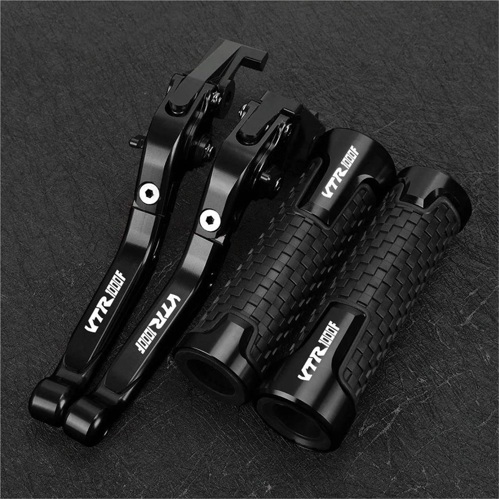 Tgvselpj Black2 Motorcycle Part 7/8" 22Mm Motorcycle Parts Adjustable Pivot Brake Clutch Levers Control Handles For H-Onda Vtr1000 Vtr1000f Firestorm 1997-2007(Black2)