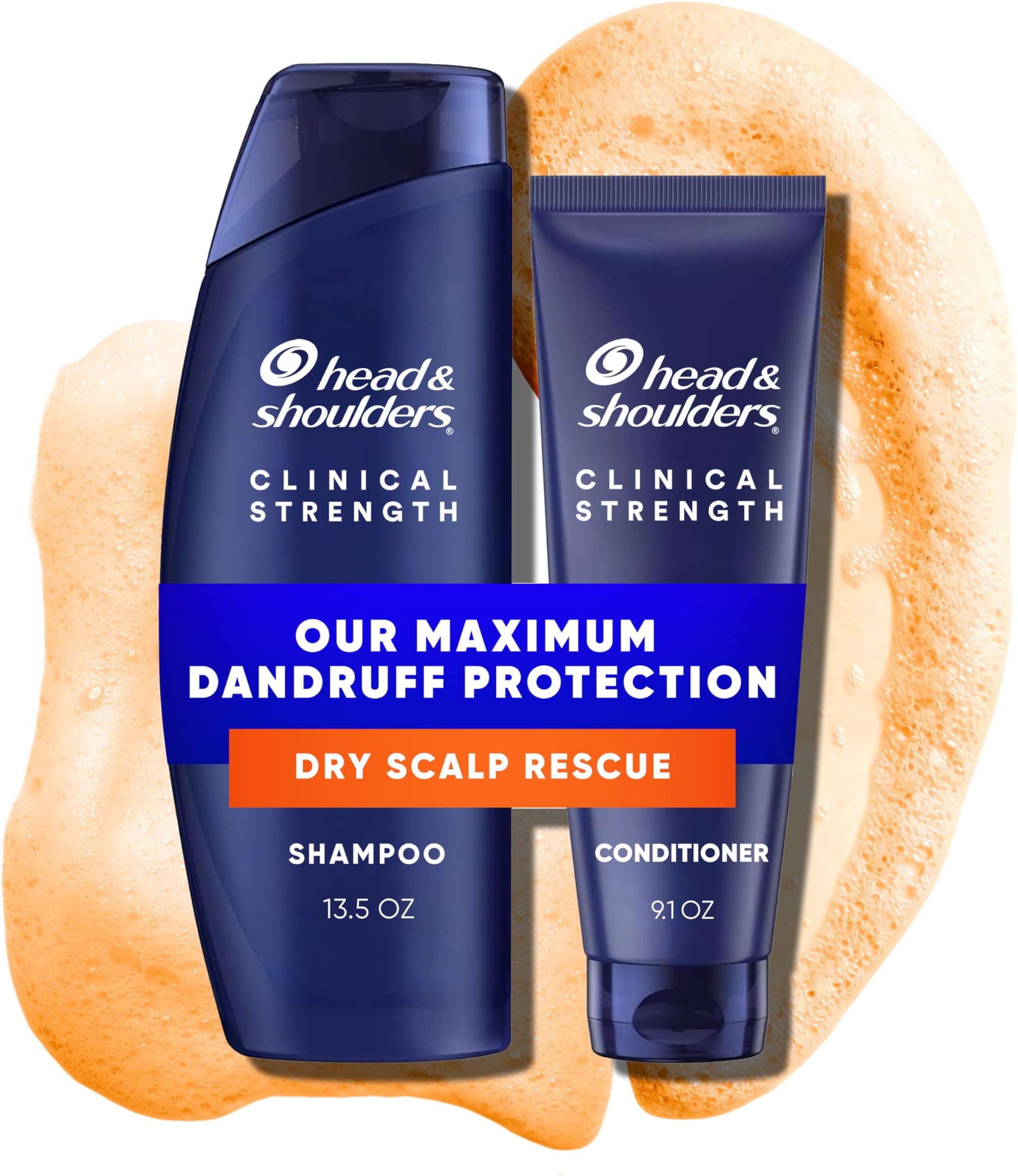 Clinical Strength Dandruff Shampoo and Conditioner Set, Dry Scalp Relief, Up to 100% Flake Protection, Selenium Sulfide Formula, 13.5 & 9.1 Fl Oz, 2 Pack
