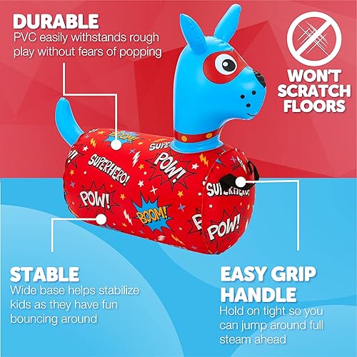 Miniatura 5 de WADDLE Hip Hopper - Perro inflable de salto, gorila de animales, a partir de 2 años, soporta hasta 85 libras