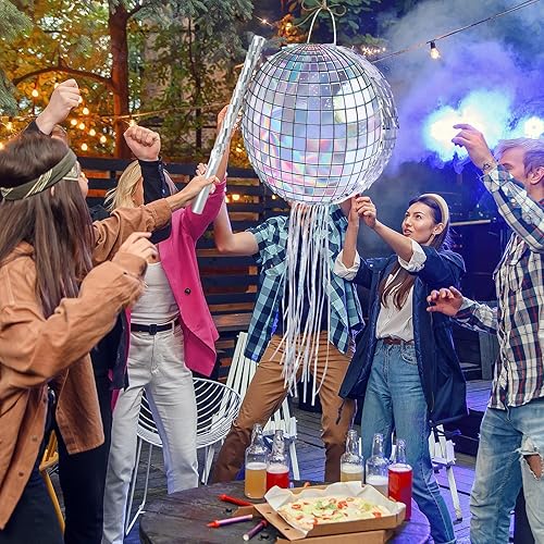 Miniatura 197 de WERNNSAI - Piñata de sirena plegable, piñata de cumpleaños con flecos que incluye cuerda para jalar, venda y bate. Decoraciones