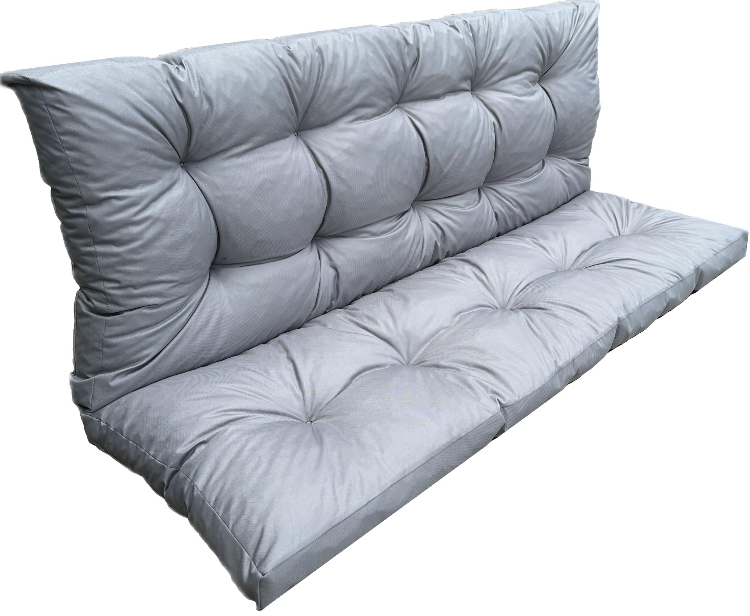 Cuscino per dondolo da giardino, impermeabile, per panca da giardino, per panca da giardino, 120 x 60 x 50 cm, grigio