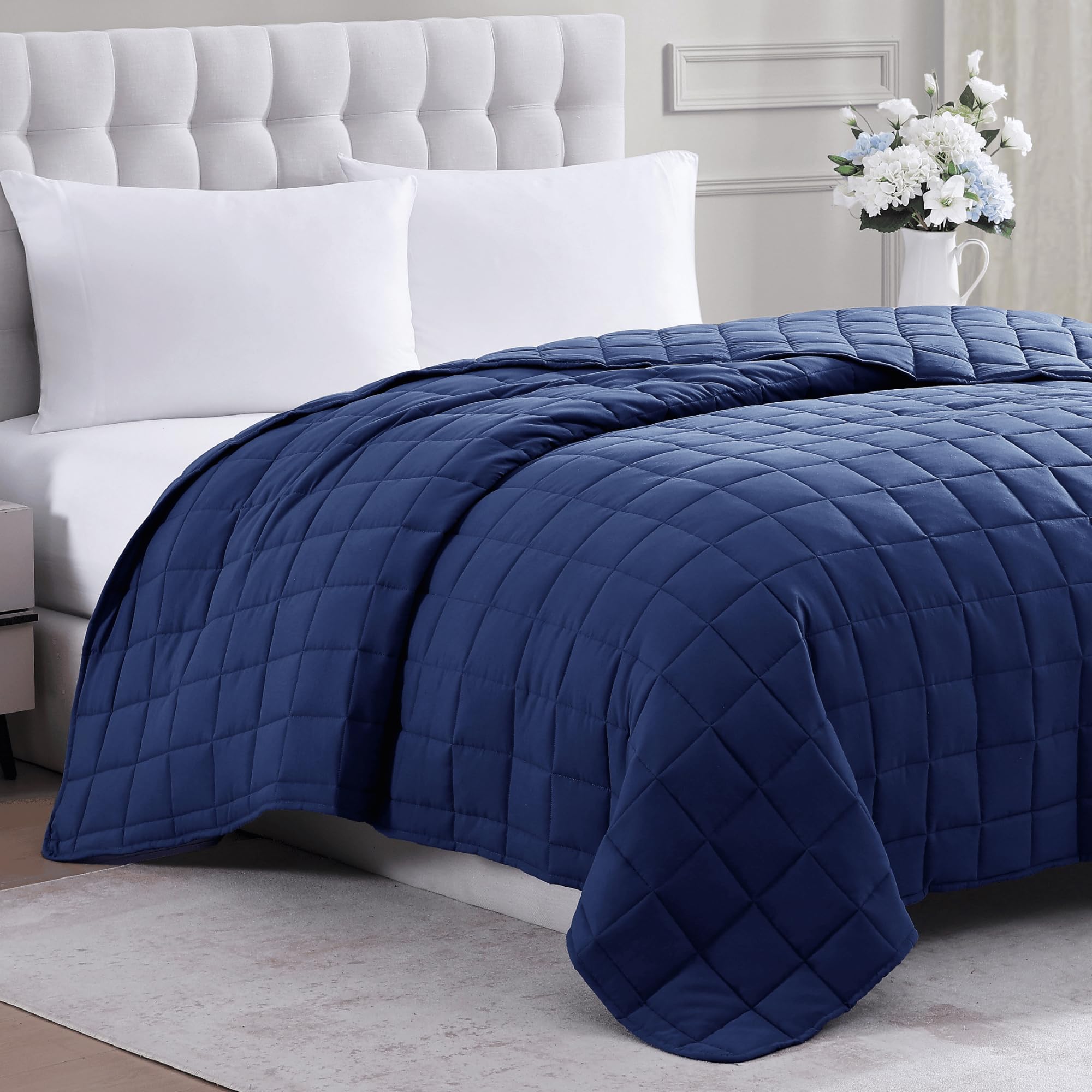 Casa Platino Quilted Blanket Navy