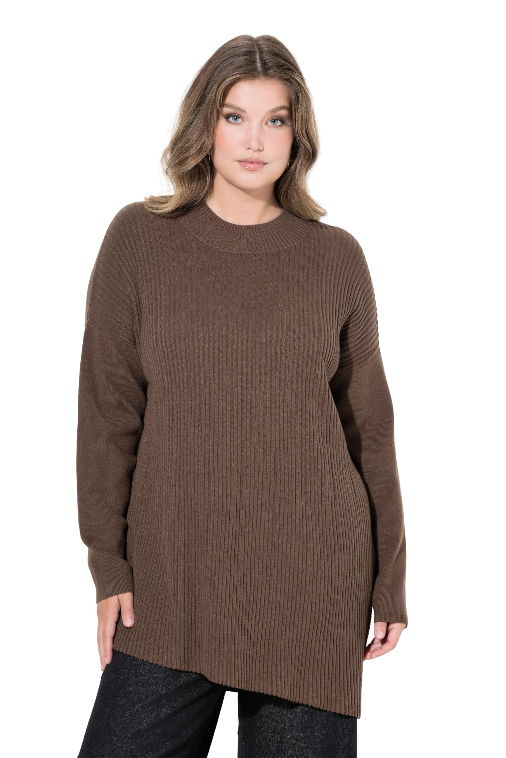 MIAMODA Damen große Größen Übergrößen Plus Size Pullover, lässige Passform, asymmetrischer Saum 846949