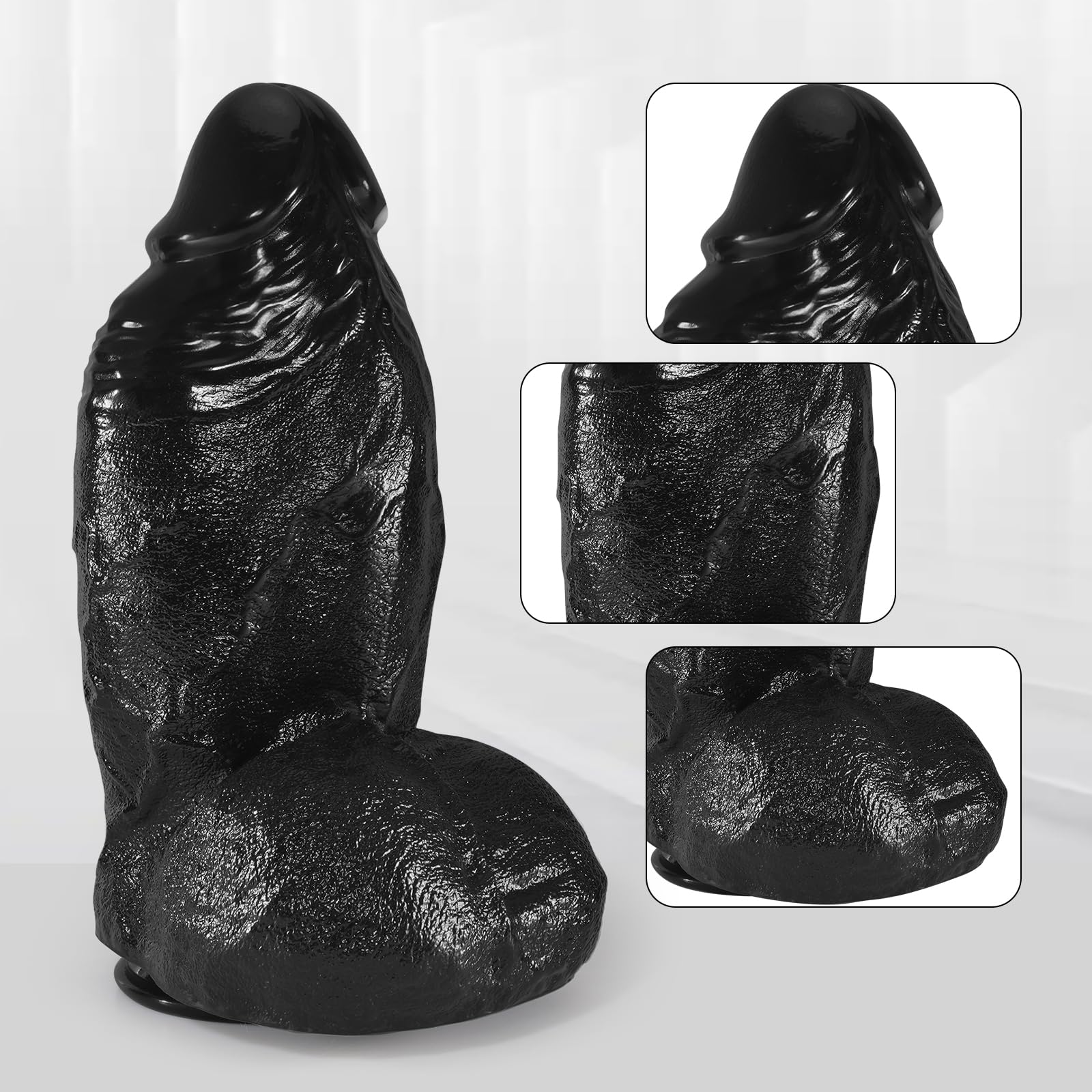 Dildo gigante extra largo da 12,7 cm di diametro, dildo nero realistico da 38 cm, pene in silicone extra large con ventosa, plug anale spesso, fallo anale largo, adatto a uomini e donne esperti