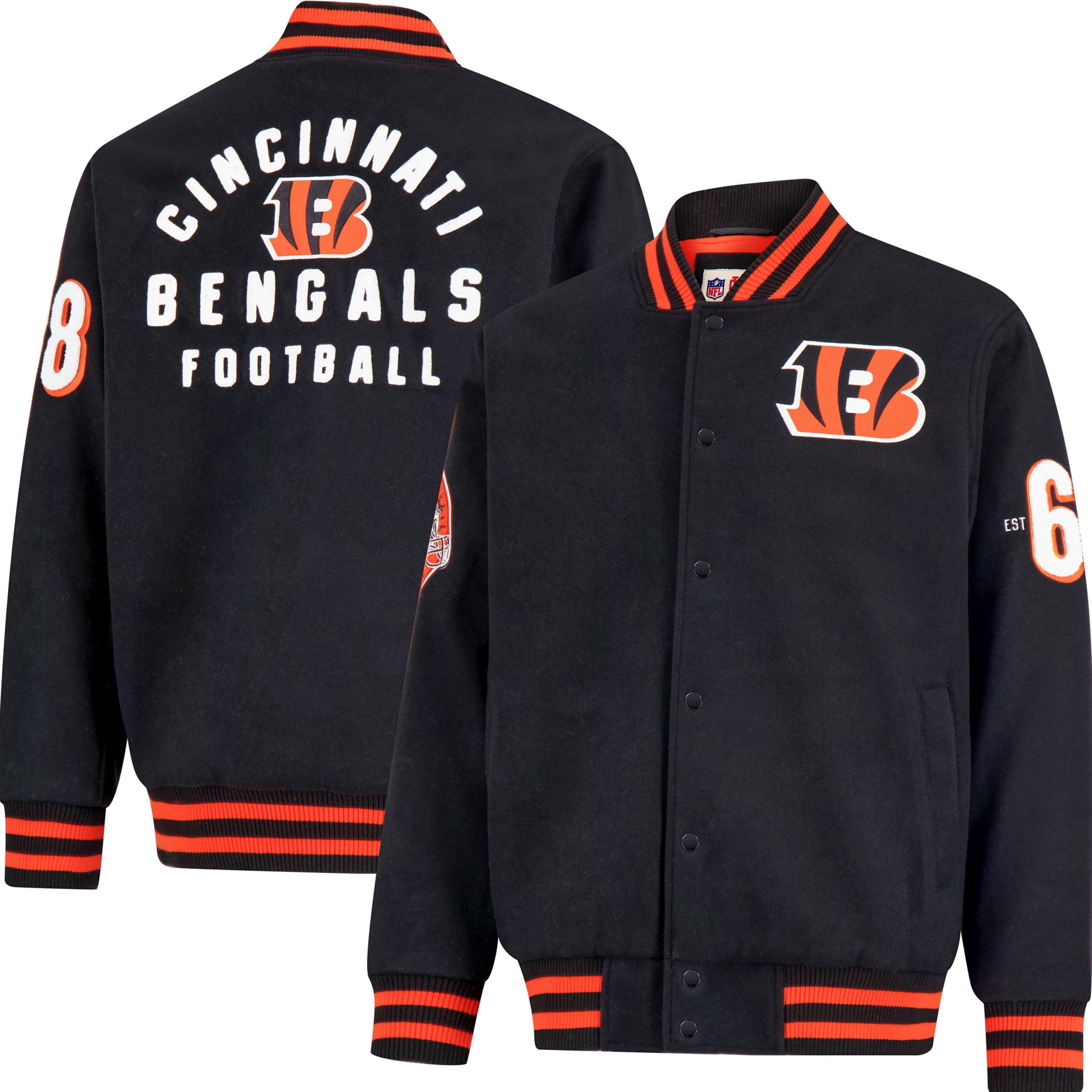 Ultra Game Mens NFL Official Classic Varsity Coaches Jacket Coat