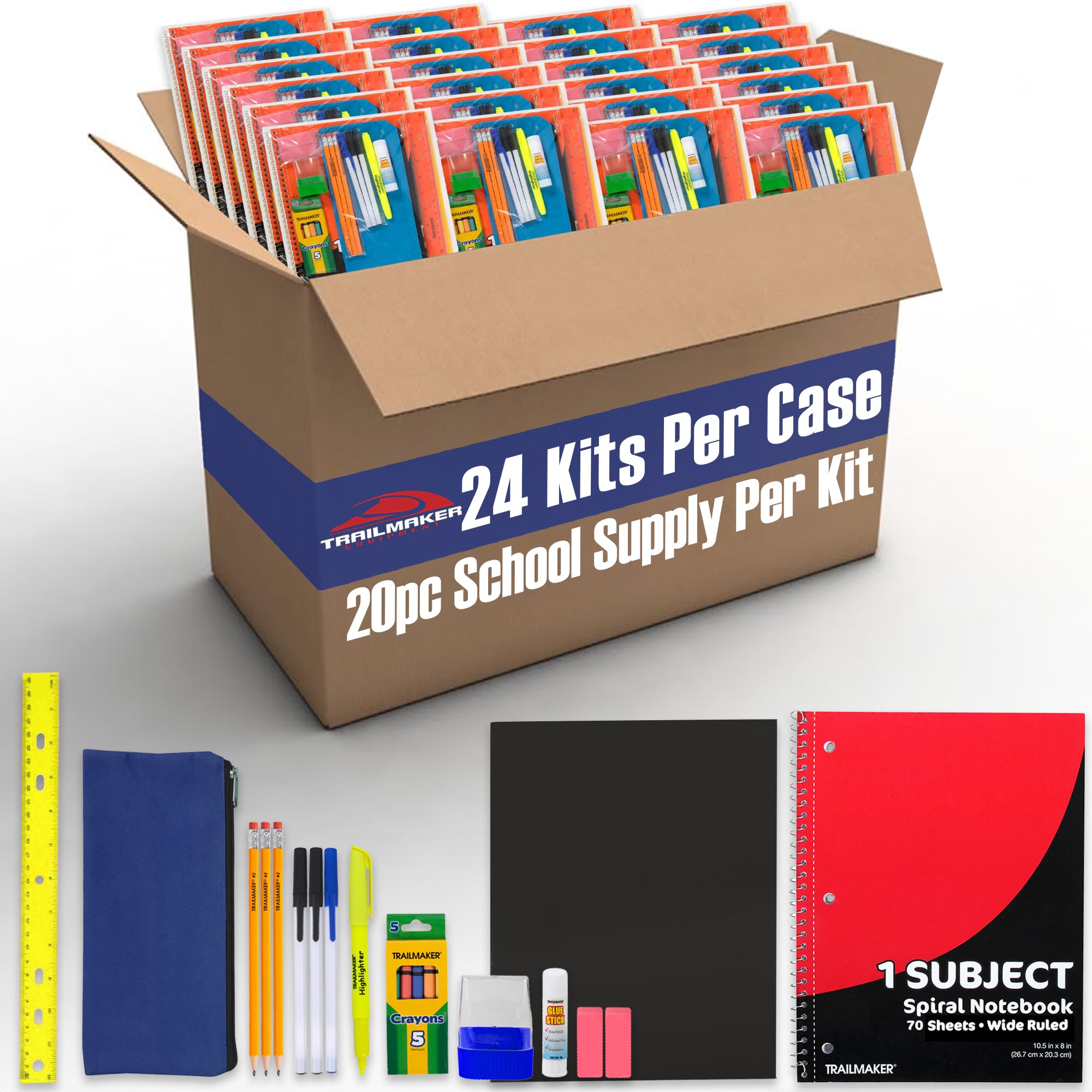 24 Pack Bulk Back to School Supplies for Kids 20 Piece
