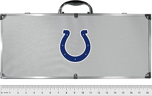 Miniatura 4 de NFL Siskiyou Sports Fan Shop Indianapolis Colts - Juego de barbacoa de acero con funda, 8 piezas, color gris
