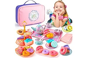 Juboury Kitchen Pretend Play Toys - Delightful Tea Party for Little Princesses