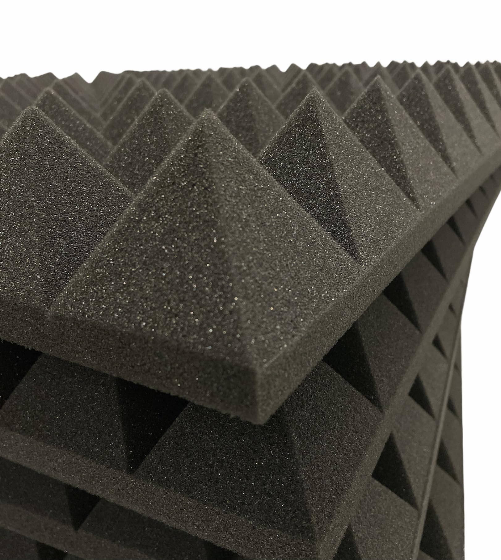 Pannello fonoassorbente 7 Cm piramidale per correzione audio in poliuretano (50x50x7, Antracite classico) insonorizzanti isolamento acustico isolante per udito