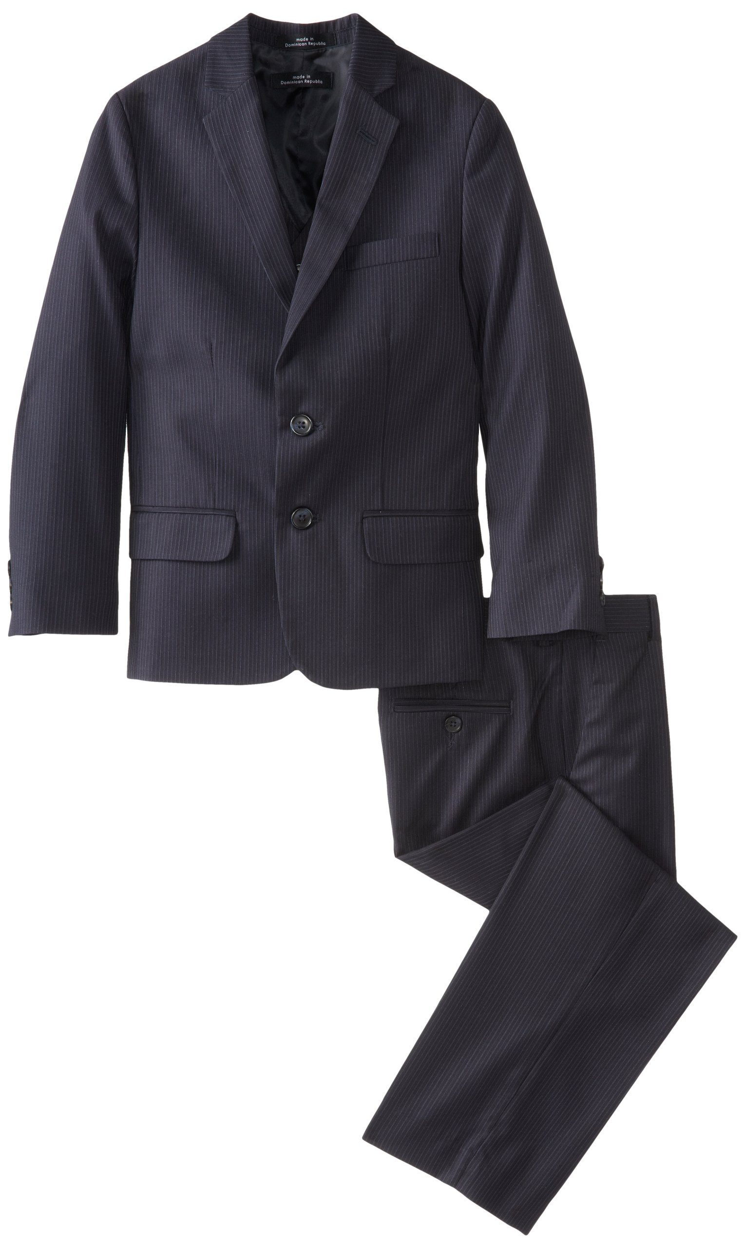 Calvin Klein Dress Up Boys' Narrow-Pinstripe Three-Piece Vested Suit Set