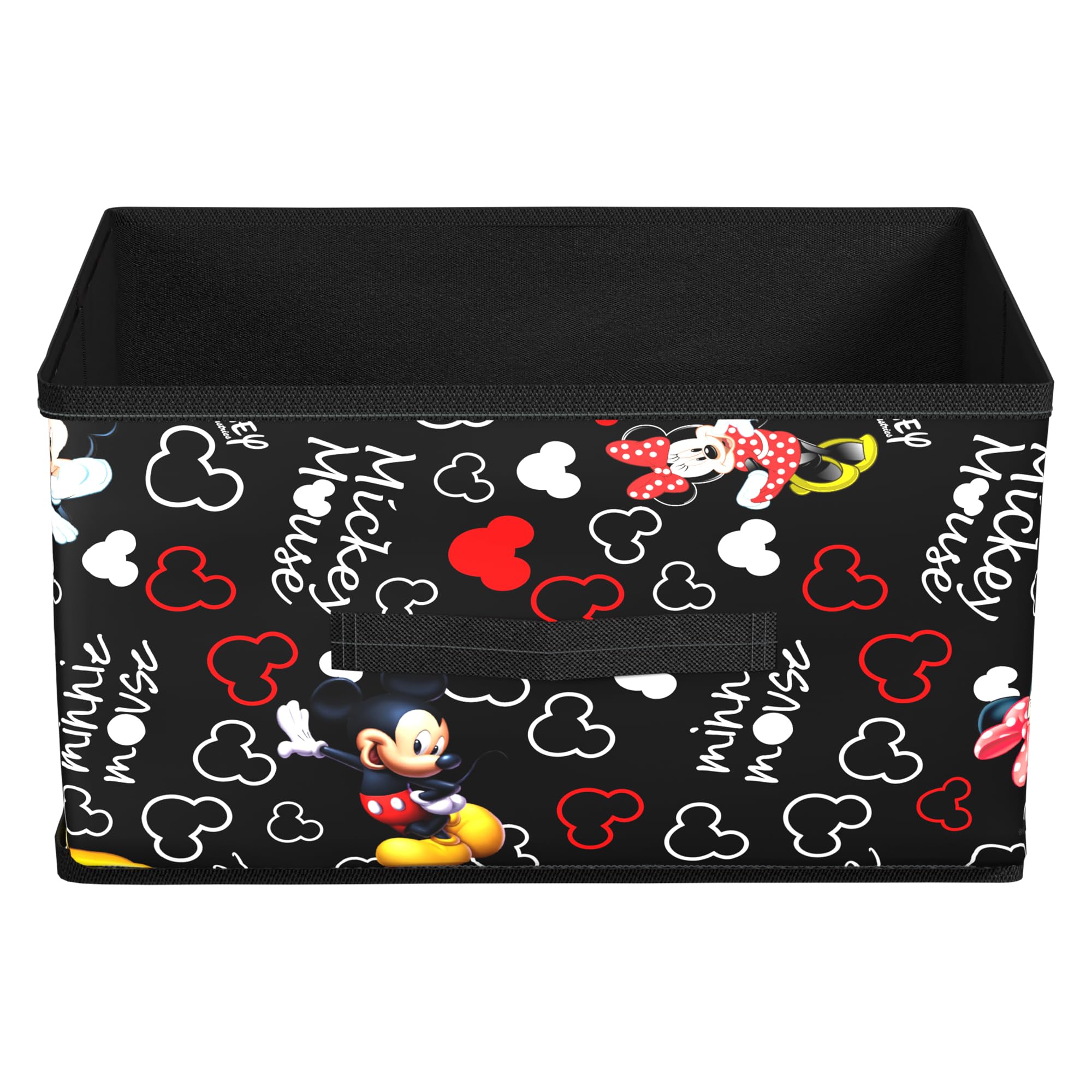 Kuber Industries Non Woven Fabric Replacement Rectangular Storage And Cloth box|Disney Mickey Print|Foldable & Space Saver|Size 42 x 29 x 22 , Black)-KUBMART16024