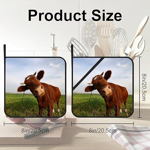 Miniatura 9 de Misty Forest - Juego de 2 soportes para ollas de cocina resistentes al calor para microondas, horno, horno, platos finales y regalos de barbacoa