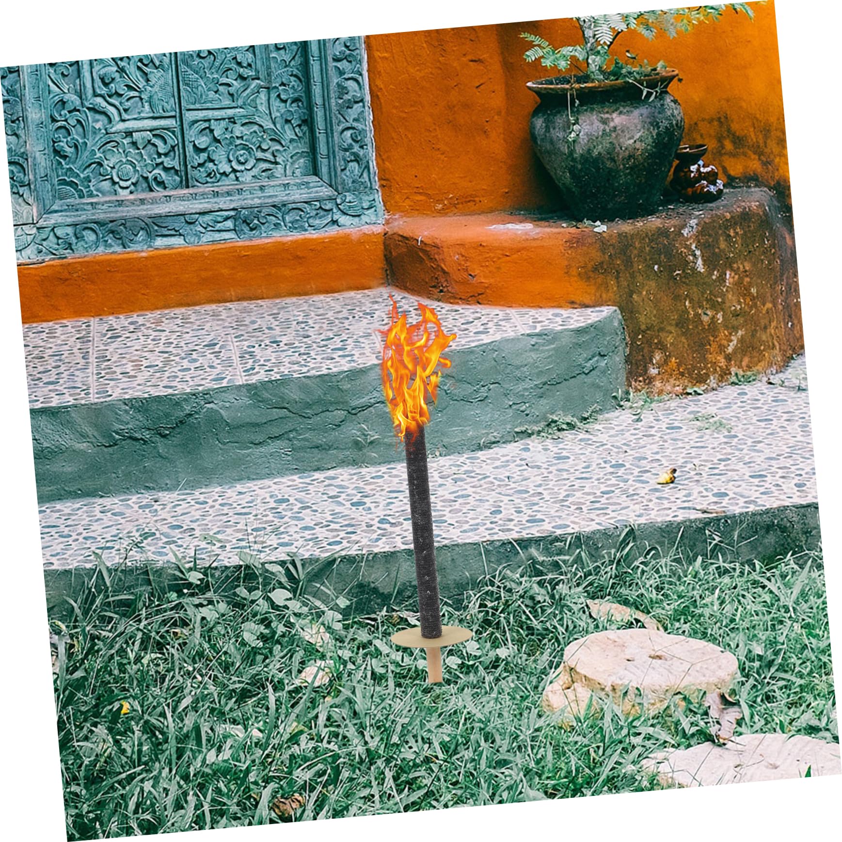 BESTonZON 3 Piezas Antorchas de Exteriores de Madera de Antorchas de Mano para Eventos Iluminación para Bodas Fiestas y Camping Con Duración de Combustión Sin Necesidad de Herramientas