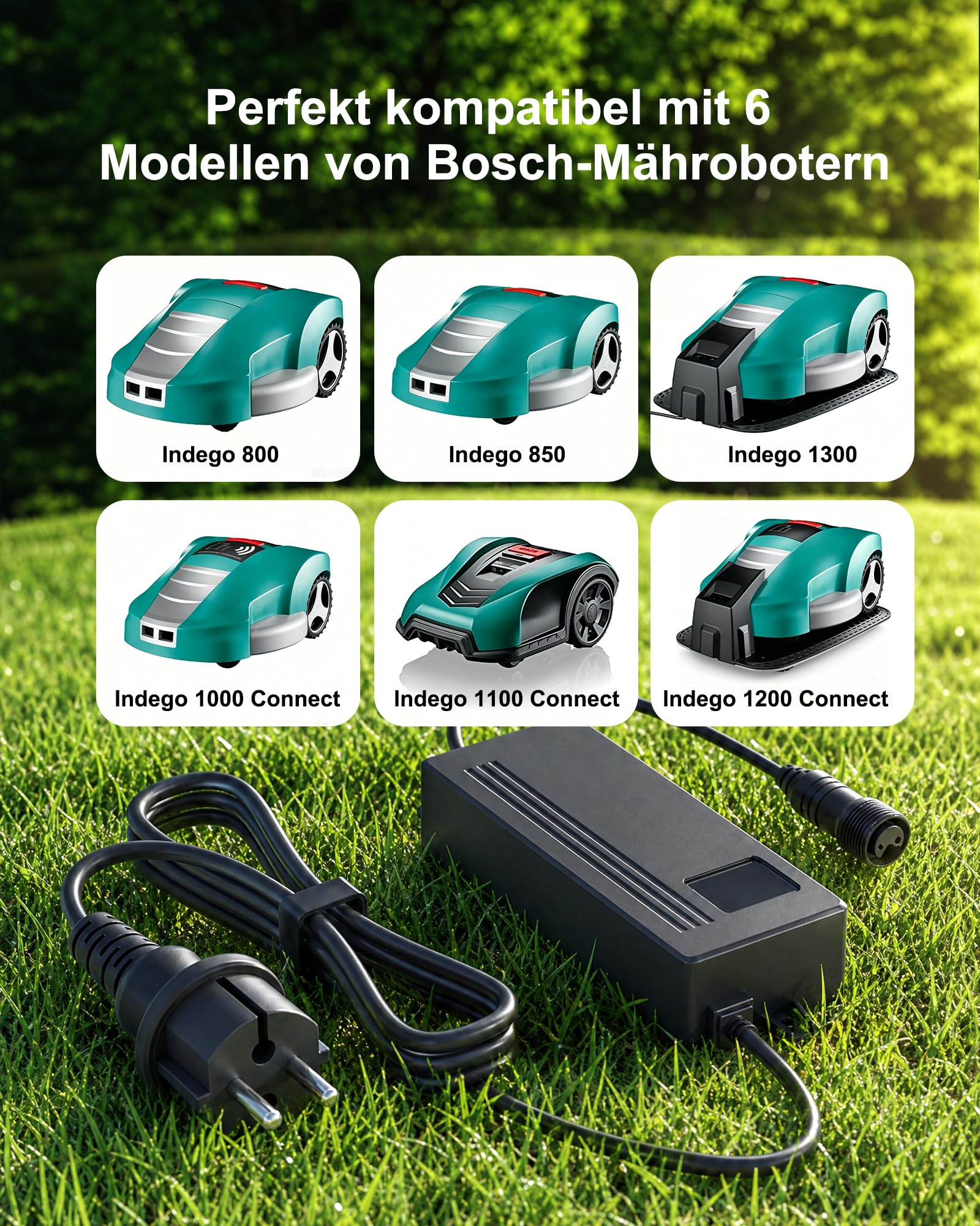 Cargador de 42 V 3,5 A compatible con robot cortacésped Bosch Indego, fuente de alimentación de repuesto de 147 W para Indego 10C 13C 800 850 1000 1100 1200 Connect 1300, enchufe UE