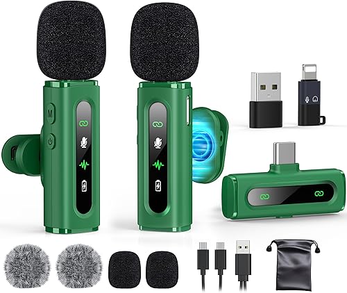 Miniatura 15 de Micrófono Lavalier USB C Inalámbrico Mini Micrófono para Teléfono/Tableta/PC Android Tipo C Grabación de Video Micrófonos de Clip con Clip Giratorio