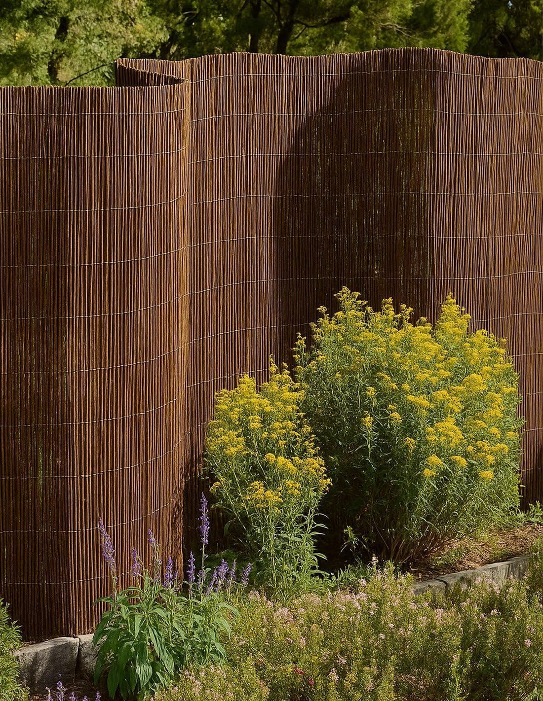 Mugar-Rollos de Mimbre grueso alta ocultación para Cerramientos y Vallados- Cerramiento de Mimbre Natural para Jardines, Huertos y Balcones (2 x 3 Metros)