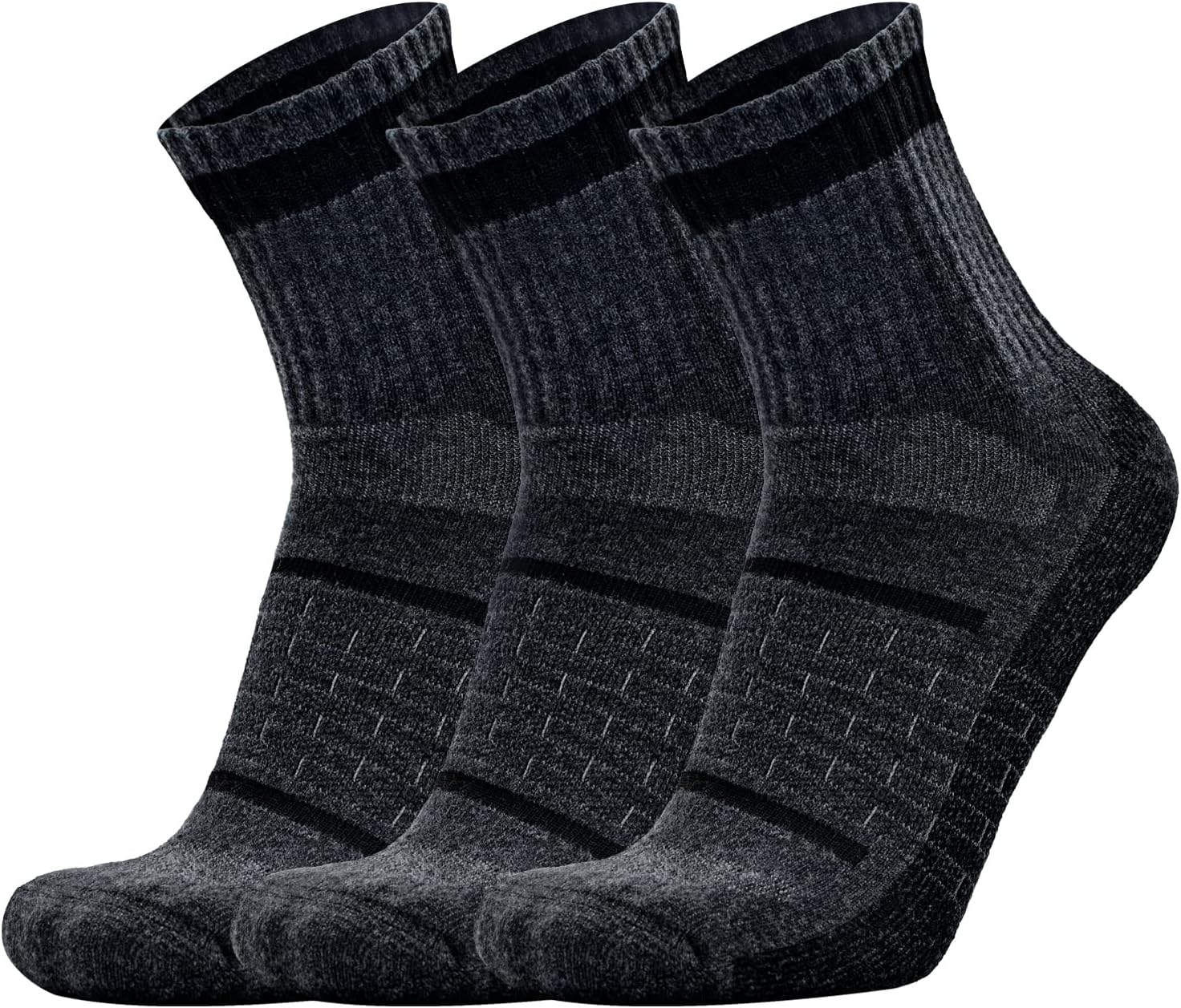 Busy Socks 3 Pack Merino Wool Cushioned Hiking Socks Men's Women's