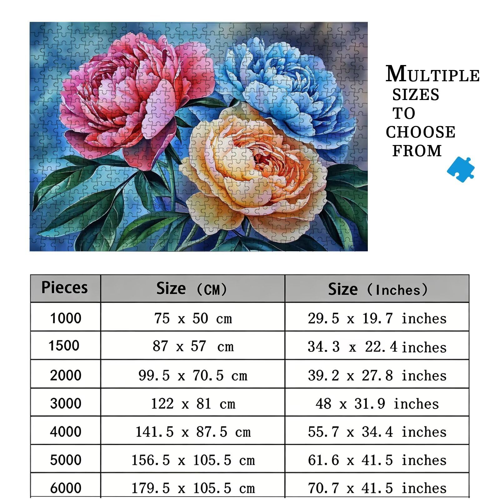 Zestaw puzzli, 1500 elementów, trudne puzzle, drewniane puzzle dla całej rodziny, zestaw "zrób to sam", dla dorosłych, nadają się jako dekoracja ścienna i prezenty dla kobiet, temat: kwiat 8p-857