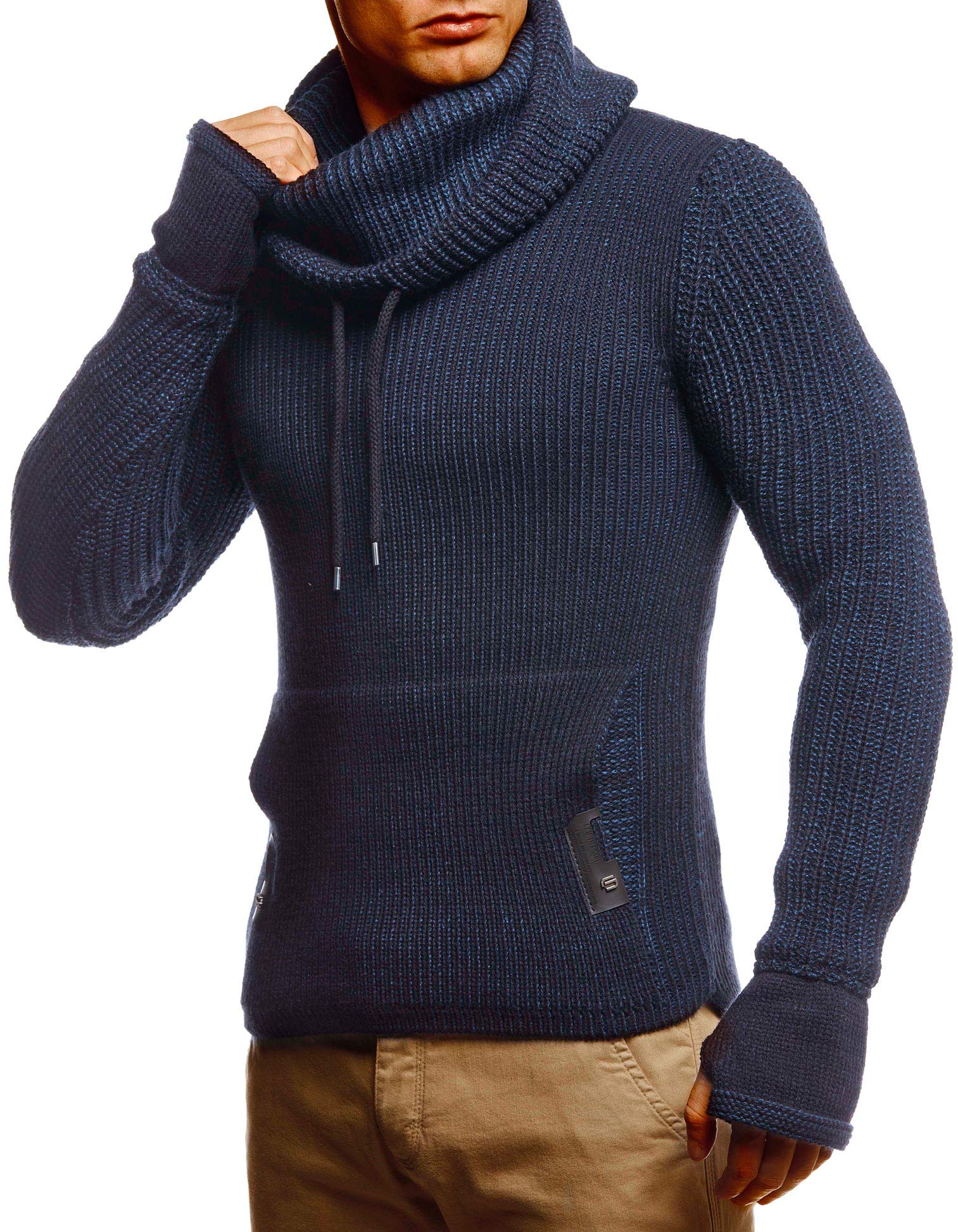 Leif Nelson Herren Strickpullover mit Kragen/Hochwertiger Winterpullover im Regular Fit Schnitt, ideal für Casual-Looks, in vielfältigen Größen und Farben verfügbar