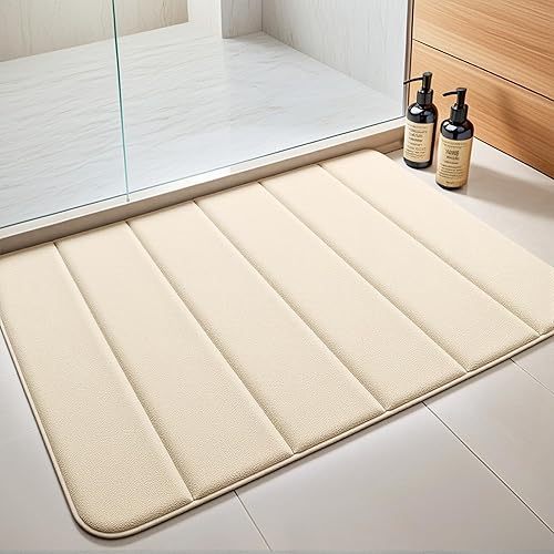 Miniatura 8 de uxcell Alfombra de baño antideslizante gruesa y suave, de secado rápido, antideslizante, absorbente, lavable a máquina, para suelo de baño, 16 x 24