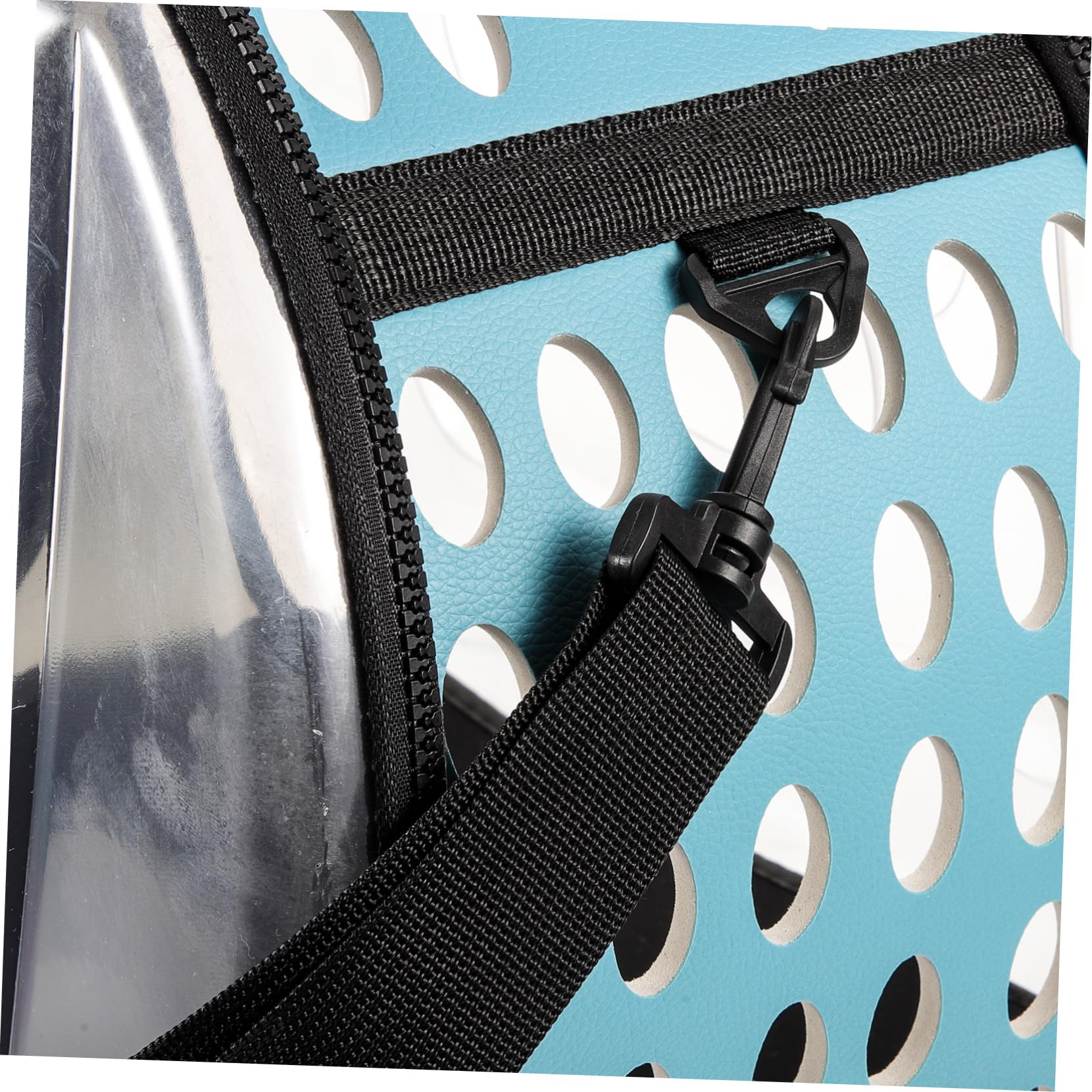 Pet Carrier Backpack Trasparente in Eva Blu per Viaggi | Strap Regolabili Fibbia, Design Zaino, per Escursioni e Campeggio, Struttura Stabile