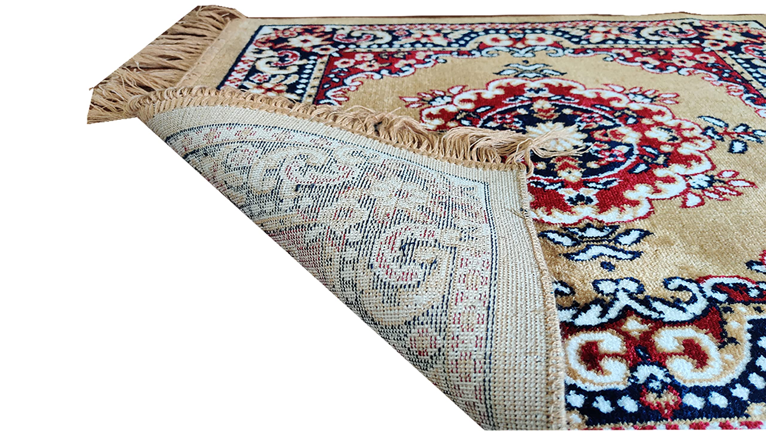 Homitecture Velvet Fabric elvet Pooja Mat for Sitting On Floor | Comfortable Eating Aasan for Home | Decorative Sitting Mat for Meditation & Mandir | Floral - Purple & Beige 1