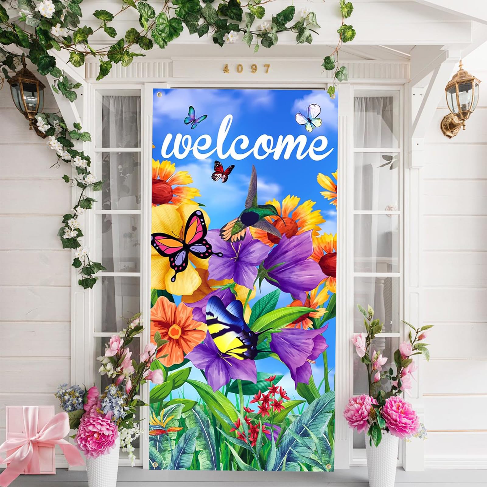 Bannière De Porte "Félicitations" Motif Lamantin - 30,5x180 Cm, Pour Remise De Diplôme, Fête Intérieur/extérieur