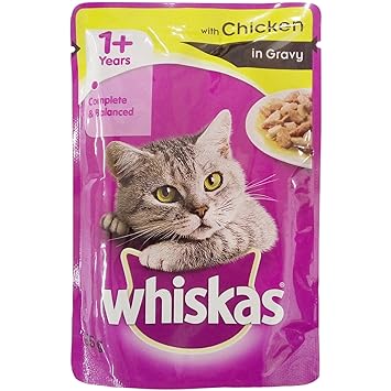 Whiskas Adult Cat Food - Chicken in Gravy, 85g Pouch