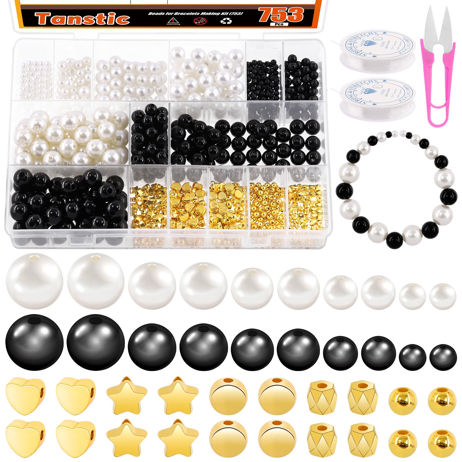 Tanstic 753Pcs Pearl Beads Kit