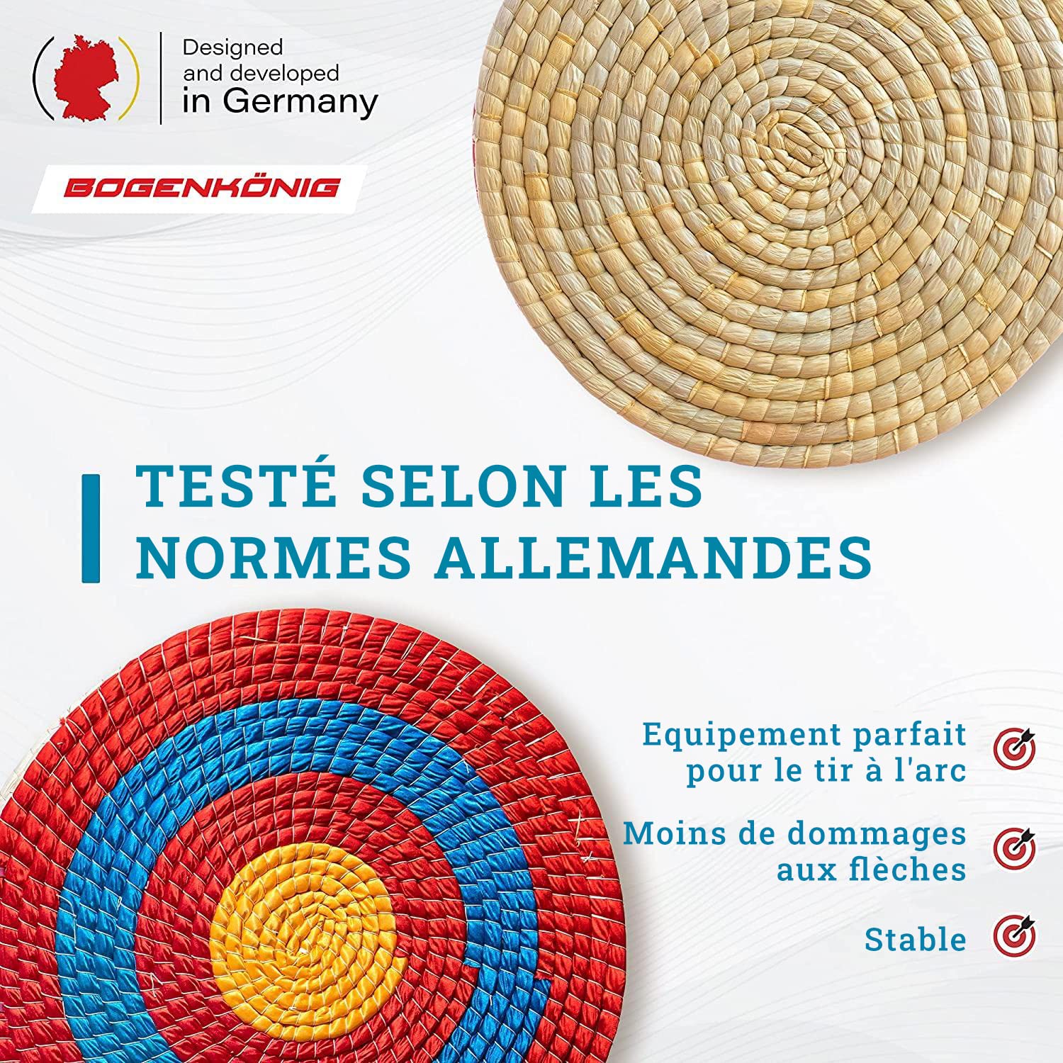 Cible tir à l'arc - Cible en Paille résistante aux intempéries pour Adultes & Enfants I Cible en Paille pour Arc et flèches & arbalète, Accessoires tir à l'arc, cibles pour tir