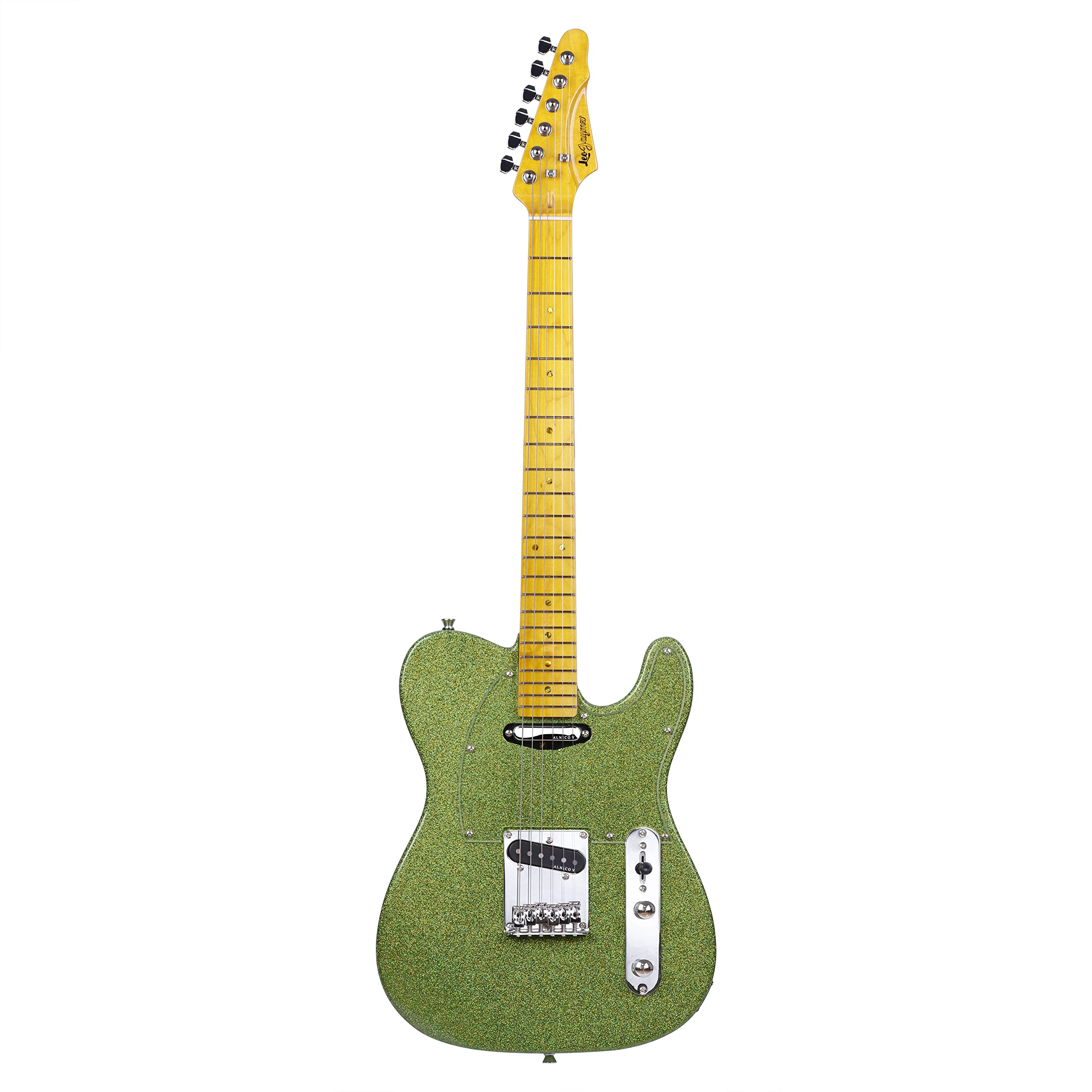 Leo Jaymz ResonanceX Pro Electric Guitar in Sparkle Color - High Gloss Mahogany Body and Hard Maple Neck - High Transparent Acrylic Pickguard - Highly Output Alnico V Pickups?Elite Emerald Green?