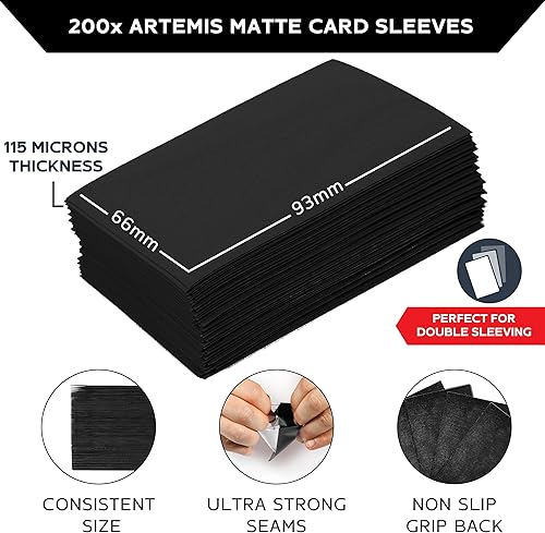 Miniatura 9 de Quiver Time 200 Artemis - Funda para cartas estándar, color negro, funda mate individual, protectores de tarjetas compatibles con Magic The