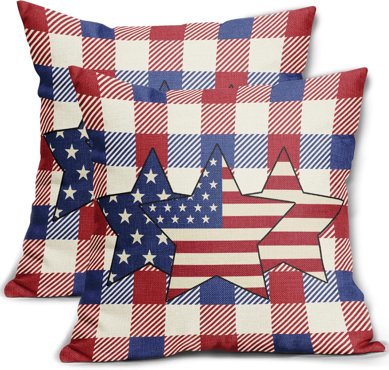 4th of July Pillow Covers 18x18 Inch Set of 2 Patriotic