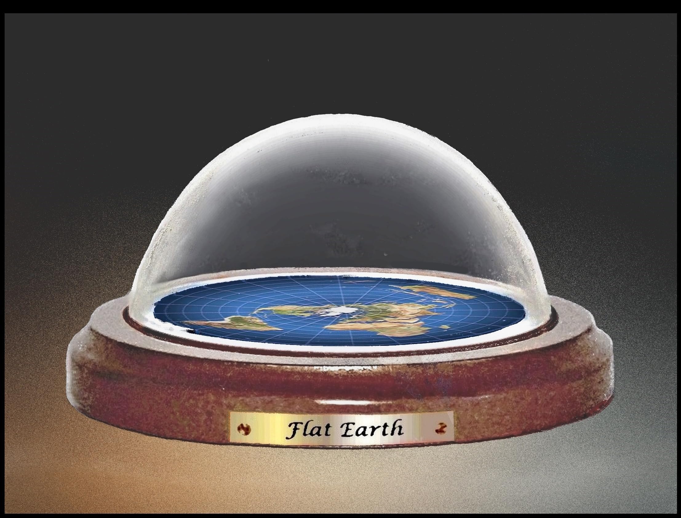 Flat Earth Map Dome Display Model