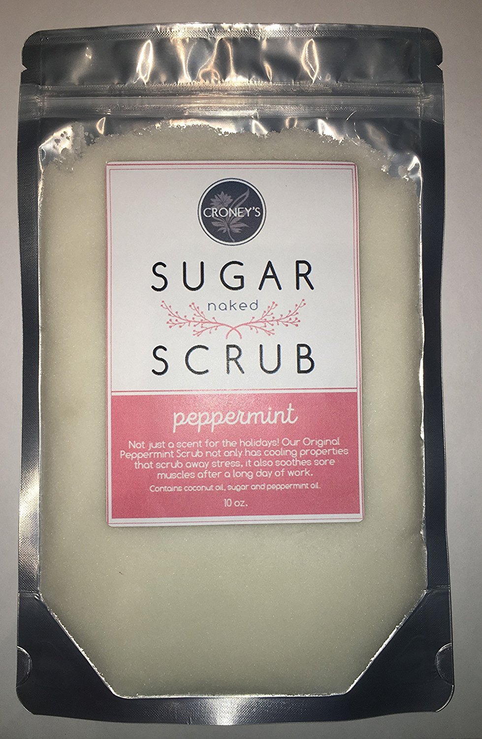 Sugar Scrub - Naked (Peppermint) 10oz Natural Exfoliant