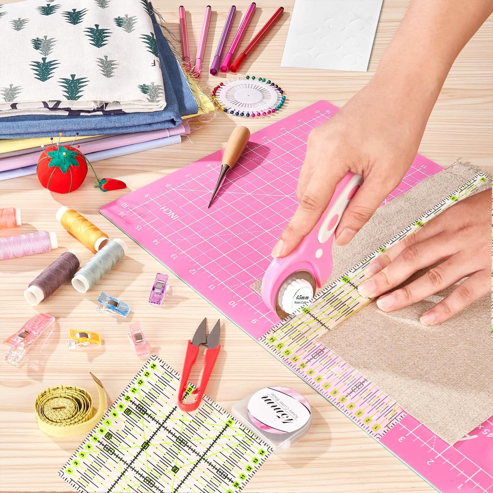 3 Righelli Da Cucito In Acrilico Trasparente - Per Quilting, Patchwork, DIY Tessuti, Precisione