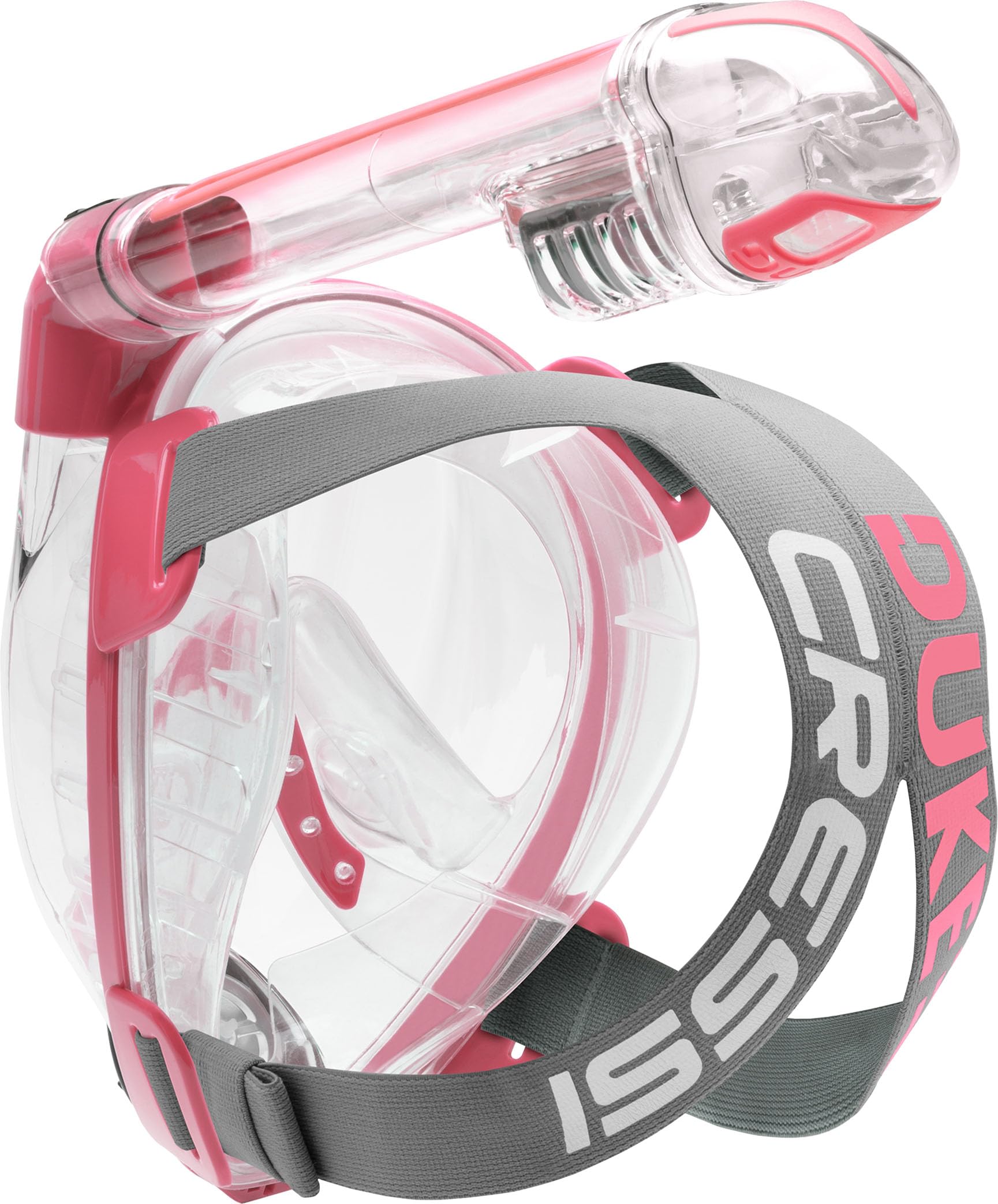 Cressi Unisex-Youth Duke Dry Full Face Mask Maska Do Nurkowania Z Rurką I Pływania Na Powierzchni,Przezroczysty/Różowy,S/M,Xdt000040