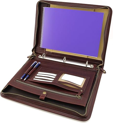 Miniatura 3 de Noda Carpeta portafolio con cremallera, organizador de documentos de currículum de entrevista. Soportes internos para iPadtableta (hasta 10.1